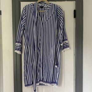 Blue and White Striped Dress